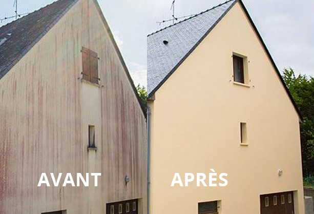 Nettoyage et démoussage façade - MS TOITURE 64 dans les Pyrénées-Atlantiques (64) : nettoyage pavé, dallage, muret et terrasse. Ravalement peinture façade, boiserie, ferronnerie ...